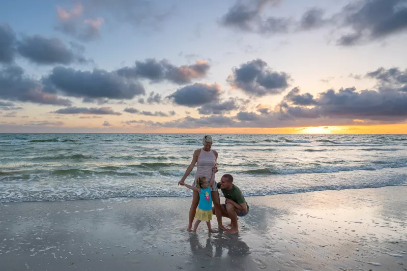 A Family on the Beach in Tampa Bay