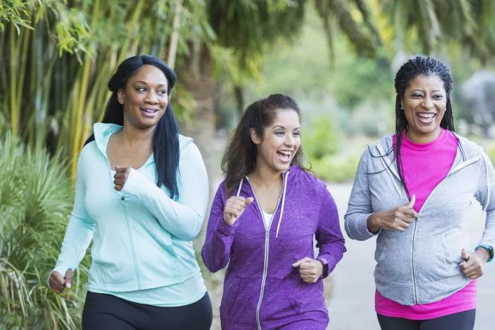 Three Friends go for a Walk in a Park