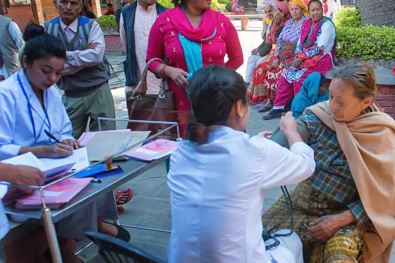 Nepal citizens getting clinical treatment