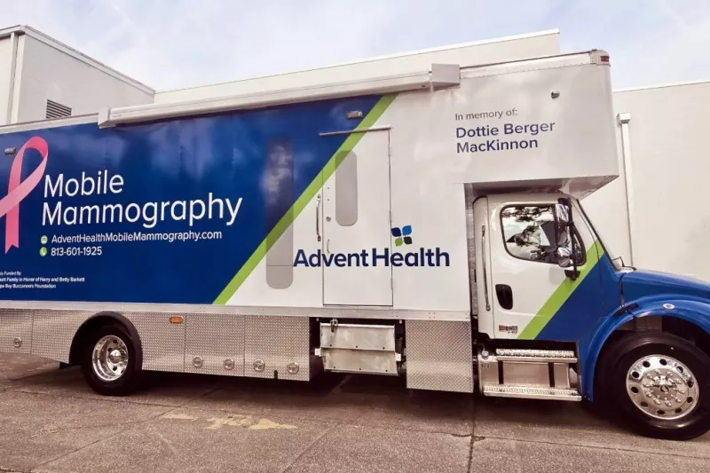 The new AdventHealth West Florida Mobile Mammography Bus.