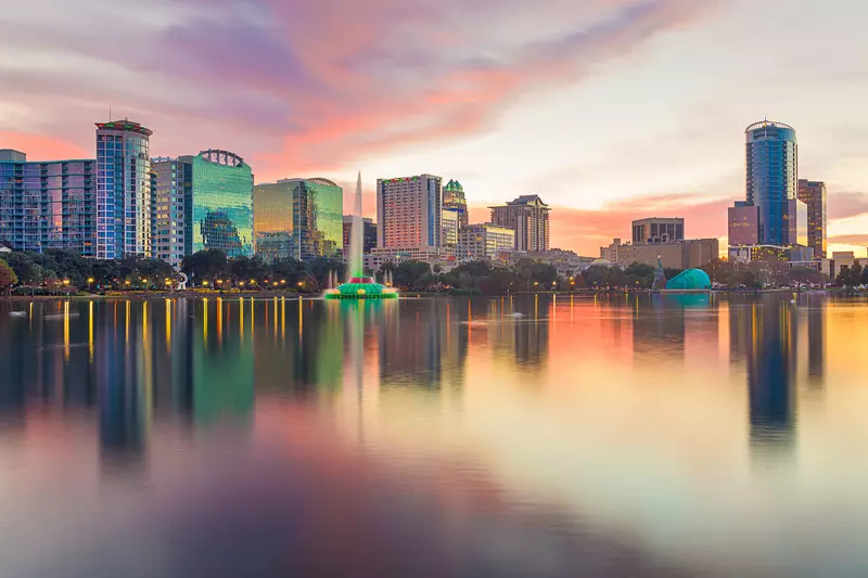 Orlando skyline at dusk