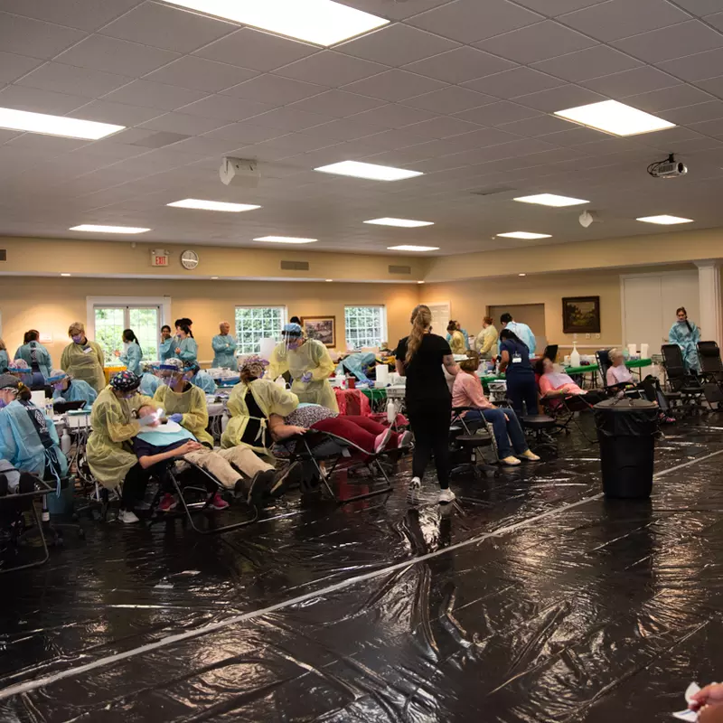 Gordon County residents lined up for hours to receive free dental cleanings and extractions at the AMEN Free Clinic on June 11.