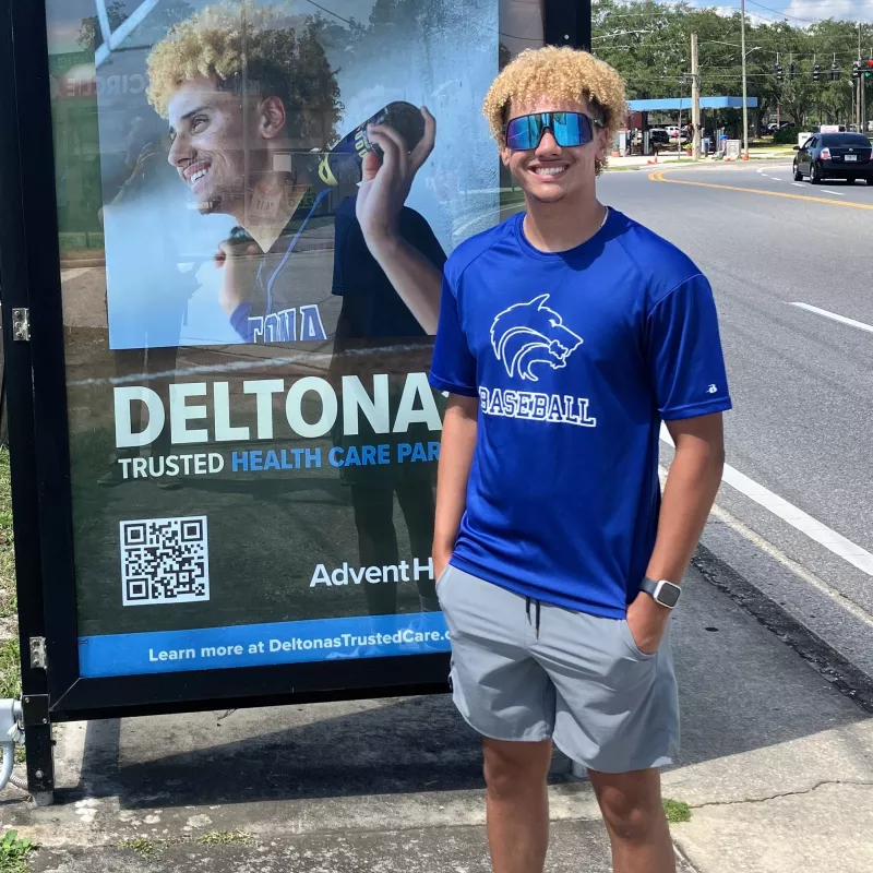 Deltona High School baseball player William Martinez is featured among people who make Volusia County a great place in AdventHealth marketing campaign.