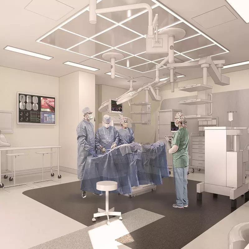 One of the operating rooms at The Taneja Center