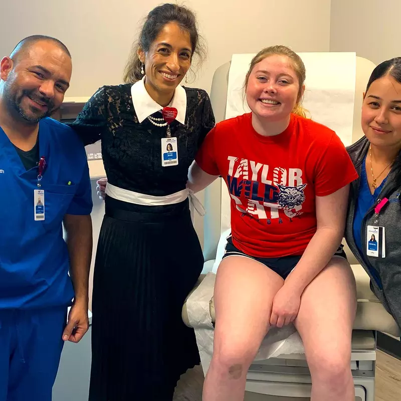 Kailey with her clinical team. 