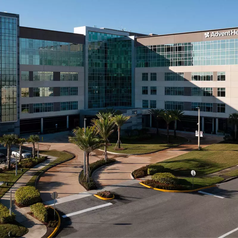 The front view of AdventHealth Kissimmee