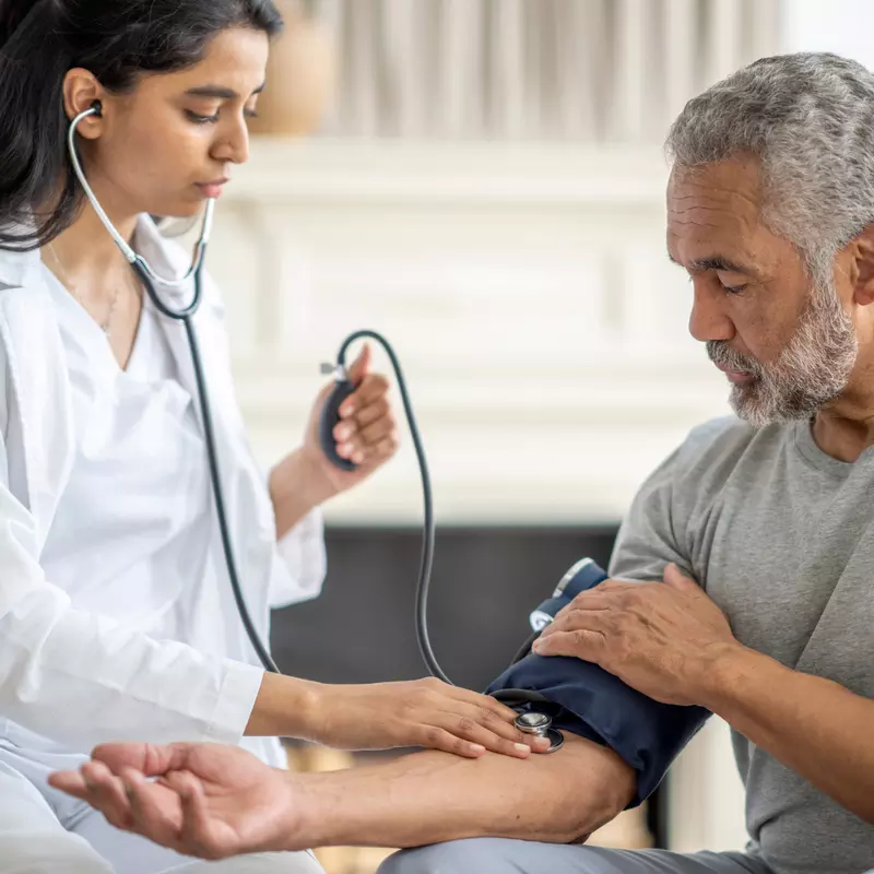 A Provider Checks a Patient's Blood Pressure
