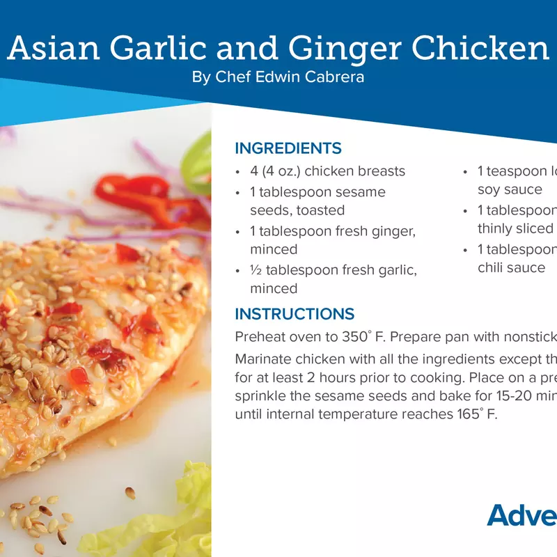 a recipe card for asian chicken