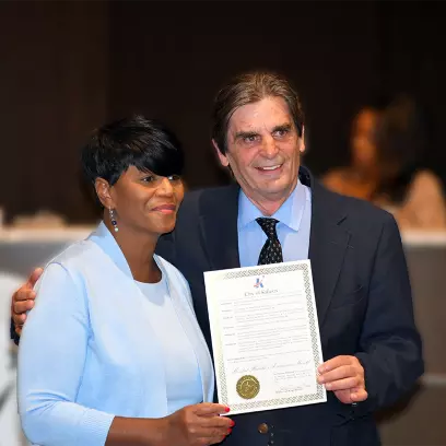 City of Killeen Mayor Debbie Nash-King  presented a proclamation to our Ross Gaetano, director of behavior health.