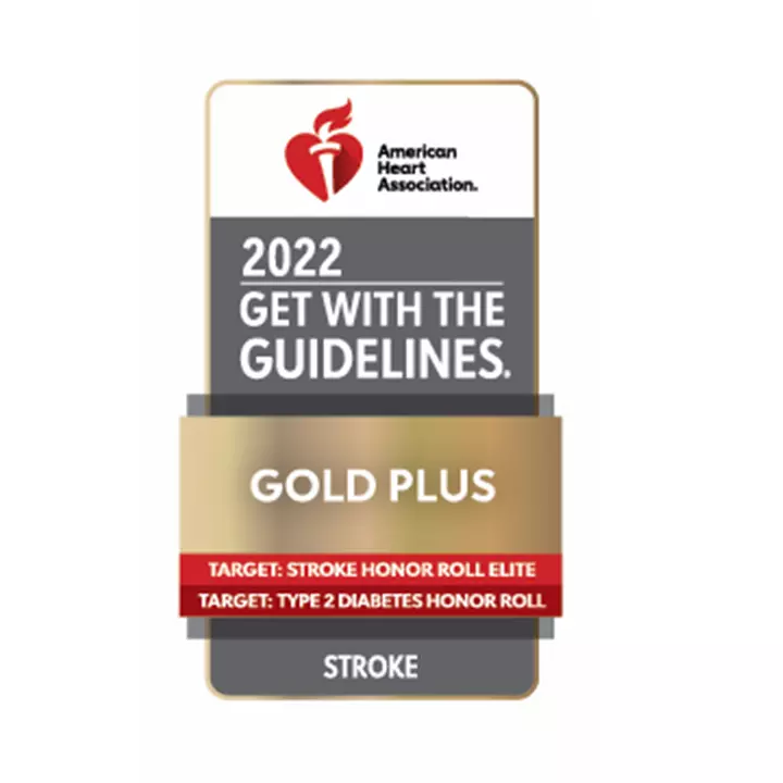 2022 Get With The Guidelines® Stroke Gold Plus with Target Stroke Honor Roll Elite and Target Type 2 Diabetes Honor Roll Award