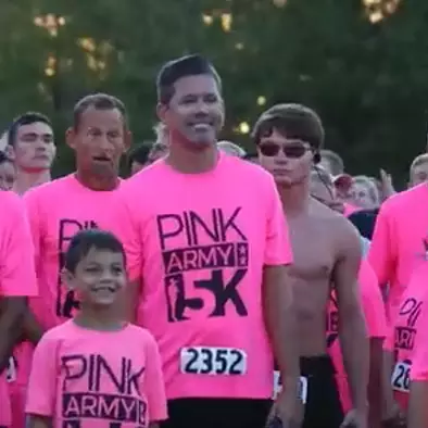 Pink Army Runners at the 5k event.