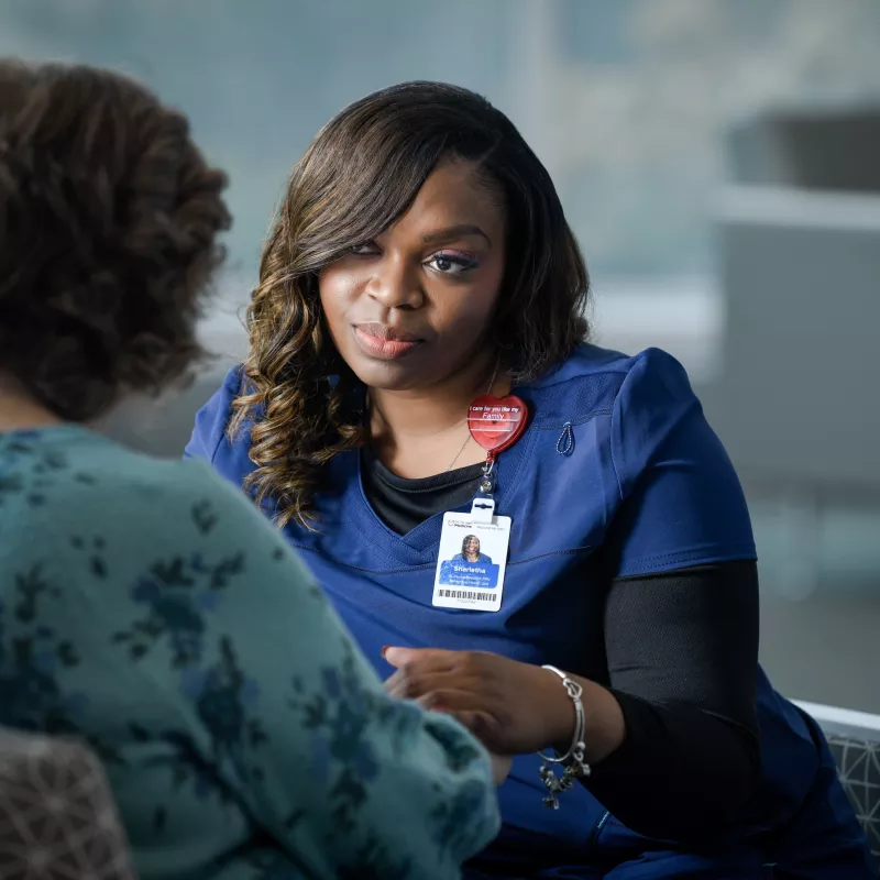 AdventHealth Nurse speaking with patient