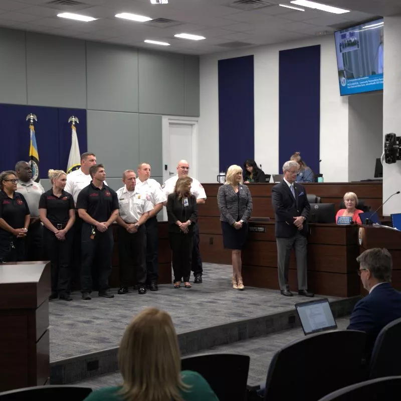 AdventHealth Ocala President and CEO Erika Skula thanked Marion County Fire Rescue for their exceptional work and partnership