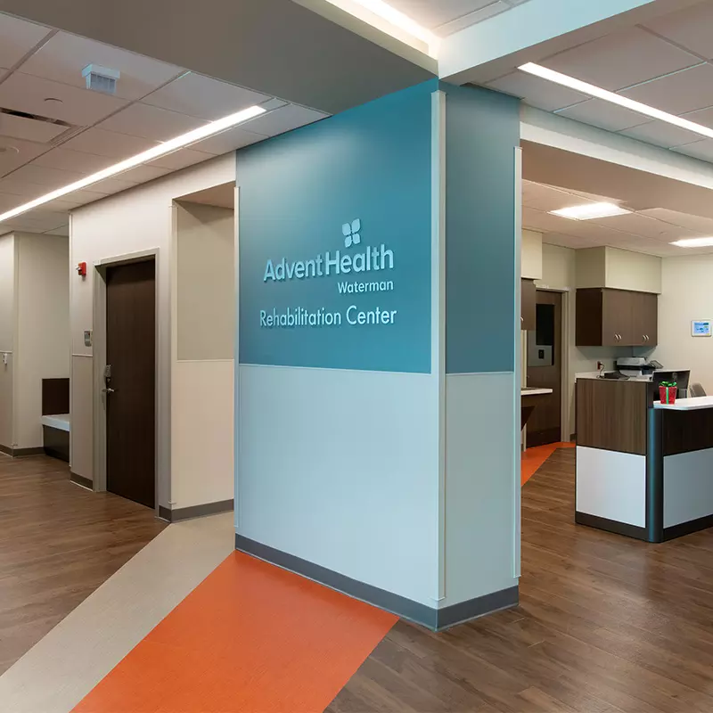 An image of the entrance for AdventHealth Waterman Rehabilitation Center