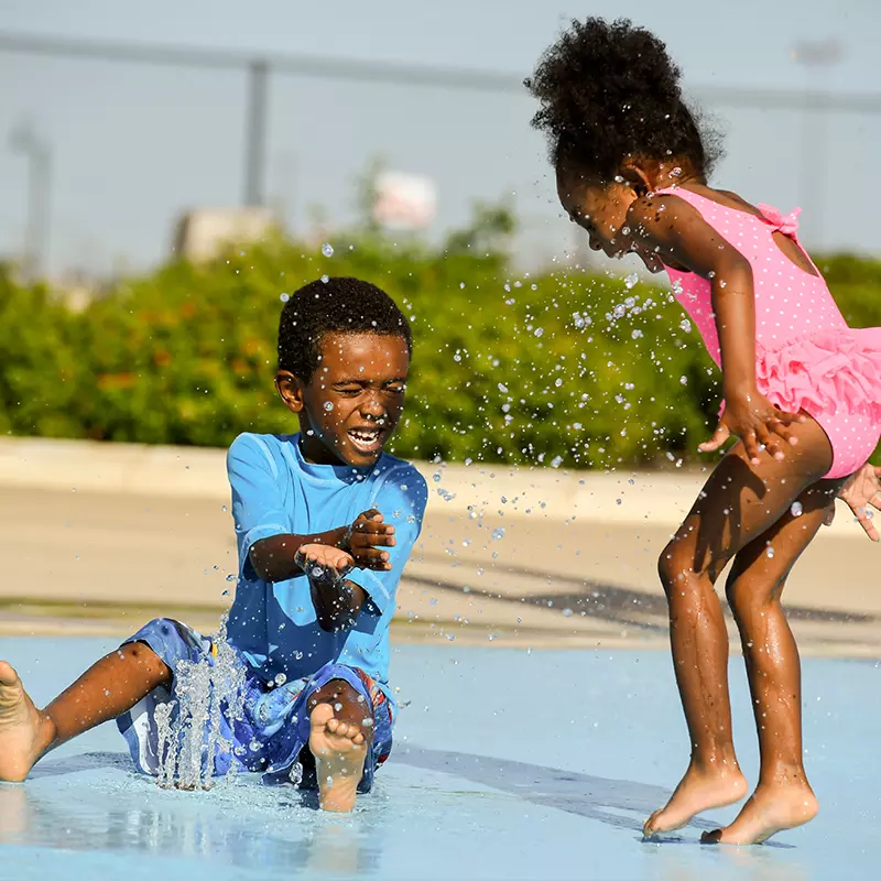 Children having fun at the waterpark