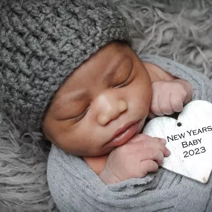 Shabinsky Guerrier, the first baby born in 2023 at AdventHealth Orlando.