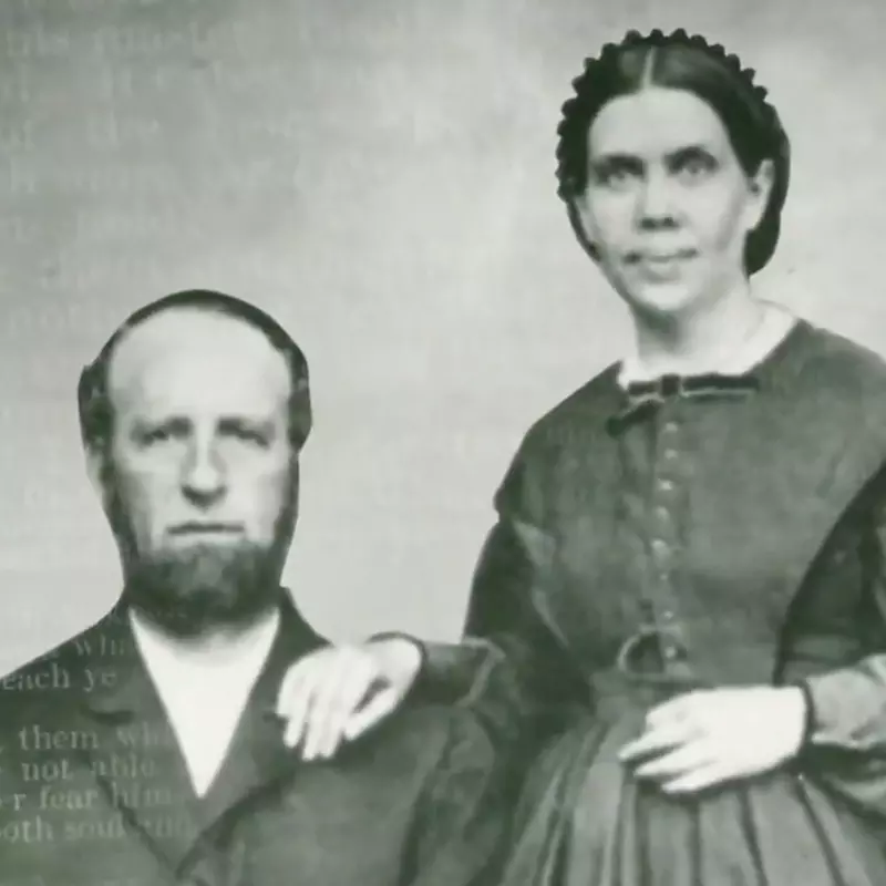 Old photo of James and Ellen White