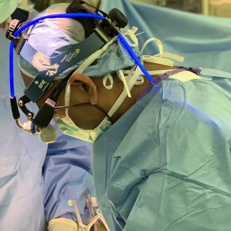  Dr. Patel’s iSight technology overlays critical data onto the glasses and is lighter and more comfortable for surgeons.