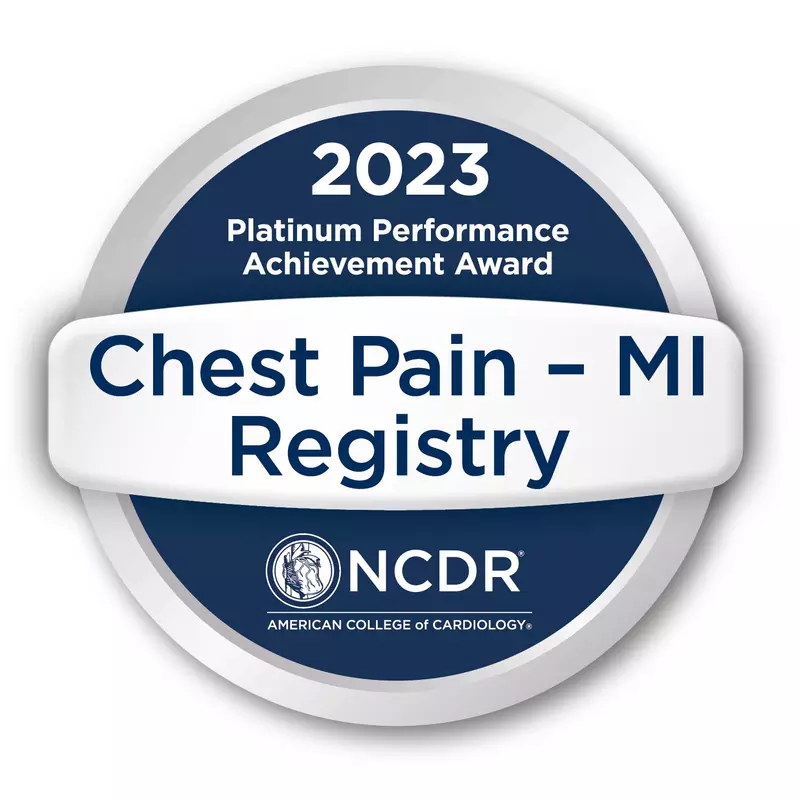 2023 Platinum Performance Achievement Award Chest Pain - MI Registry Award