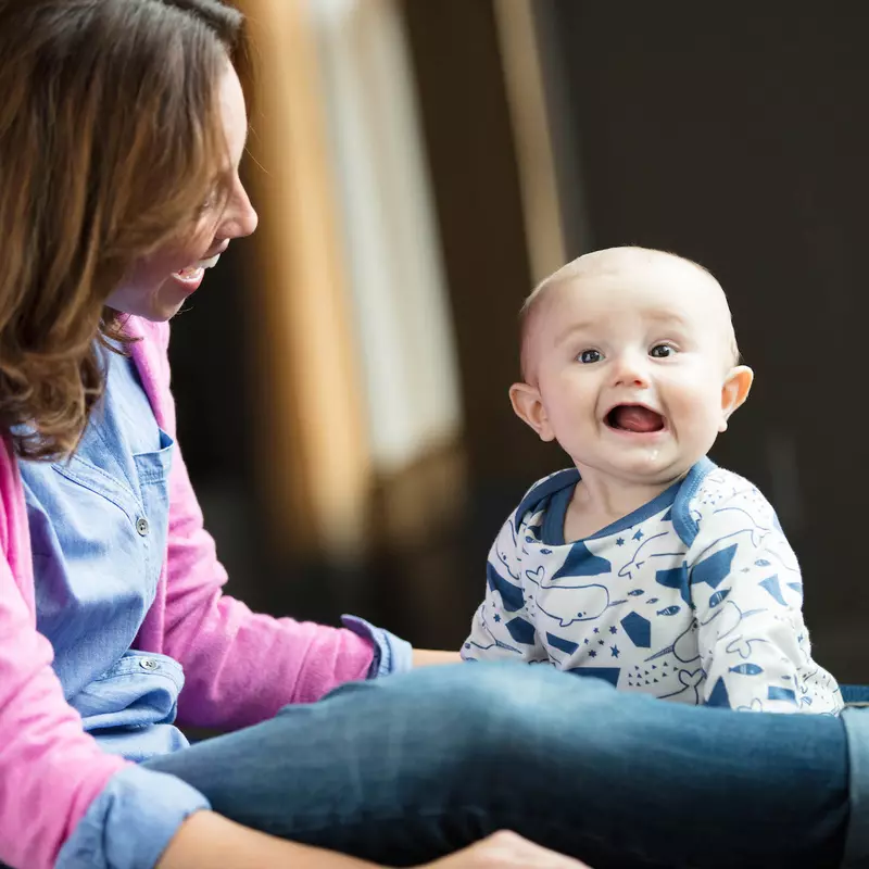 Baby talking to Mama