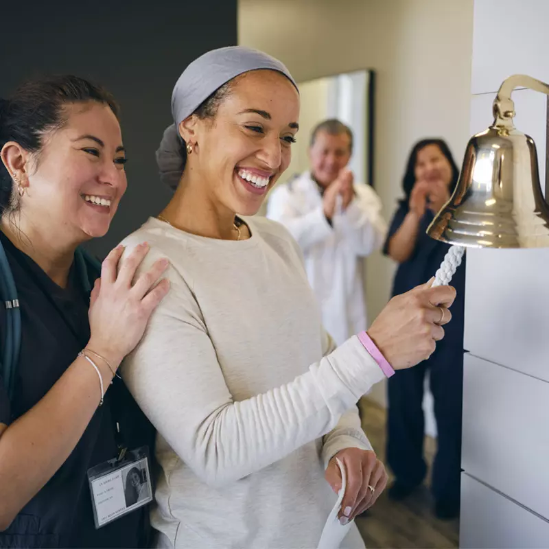 Cancer Services Patient Rings bell on last day of Chemo.
