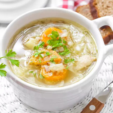 Ginger Garlic Chicken Soup with Greens