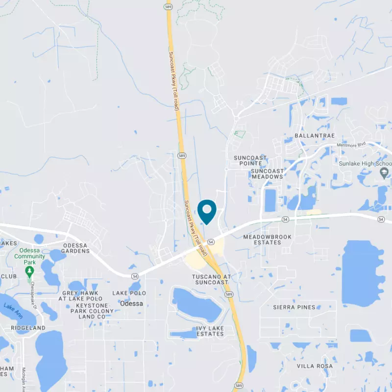 AdventHealth Care Pavilion Central Pasco's location on a map.