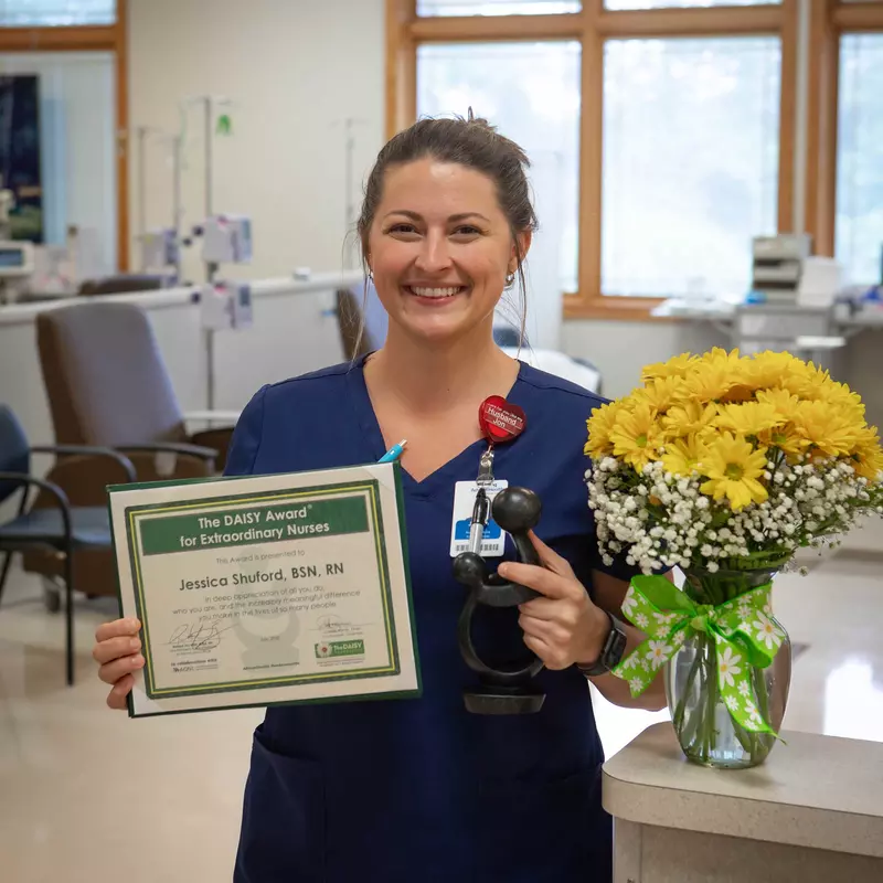 Jessica Shuford is August's Daisy Award Winner for Outstanding Patient Care