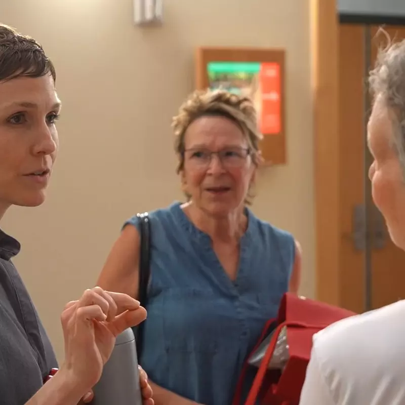 Dr. Amber Orman discusses the HEAL program with some of her patients.