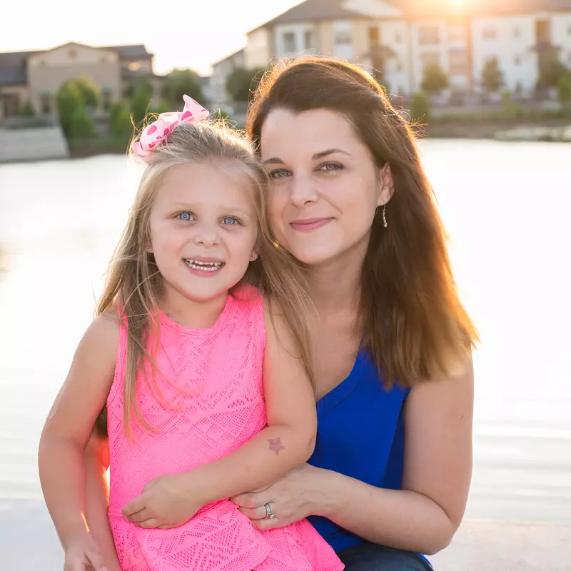 Samantha Arceneaux and her daughter - genetic testing