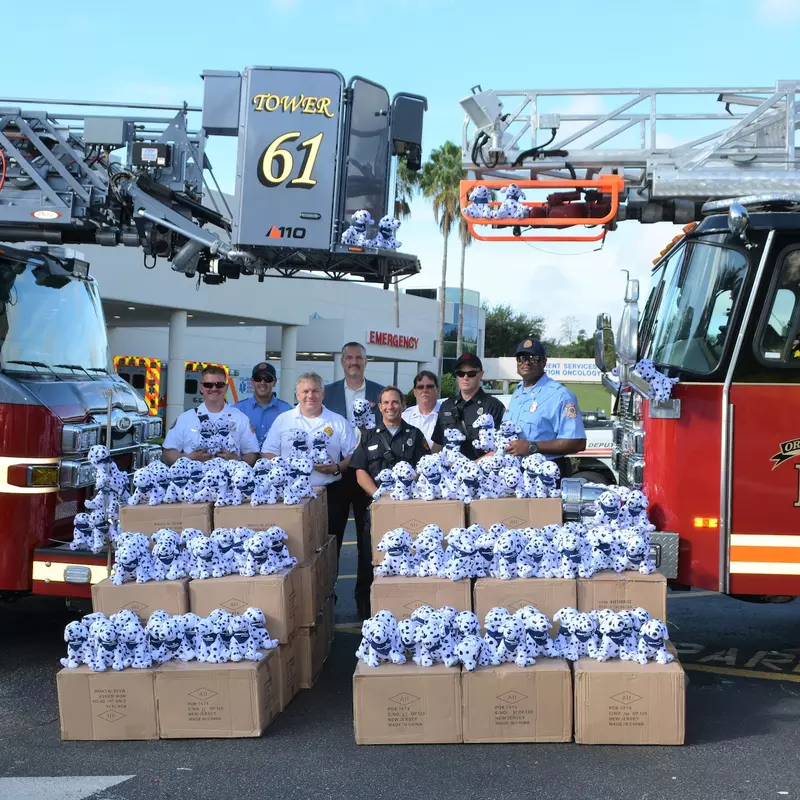 AdventHealth Donates Stuffed Dalmatians to Local Fire Departments