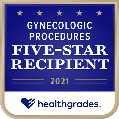 5-star badge in gynecologic procedures by Heathgrades