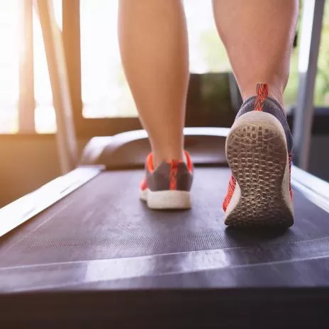 A Close Up of Feet on a Treadmill