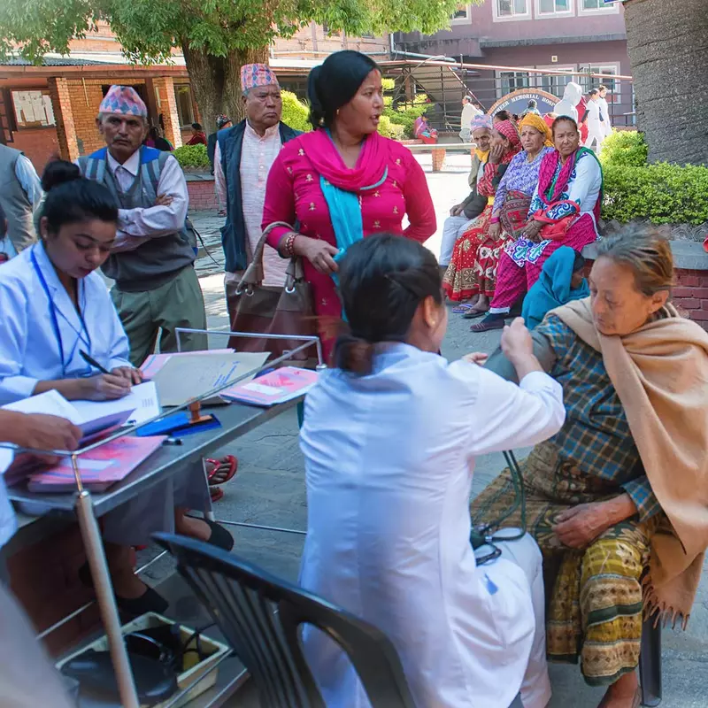 Nepal citizens getting clinical treatment