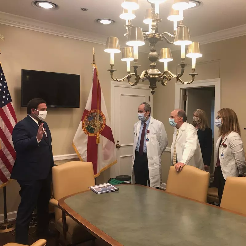 Governor DeSantis meets with AdventHealth physicians before July 21,2020 roundtable