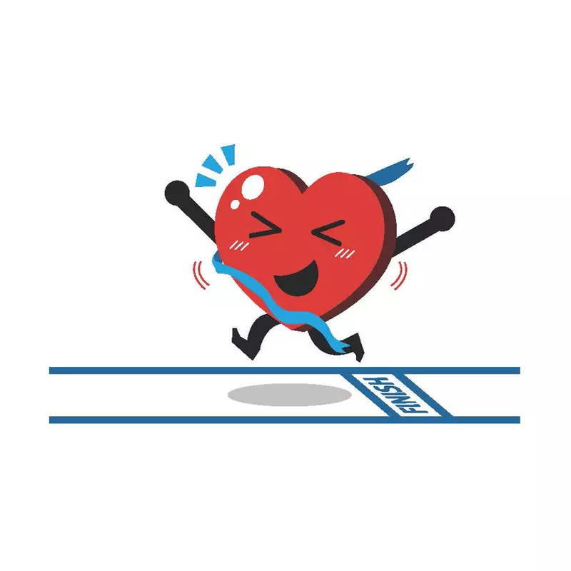 a cartoon heart running