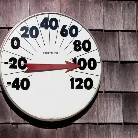 thermometer displaying heat danger safe temperature