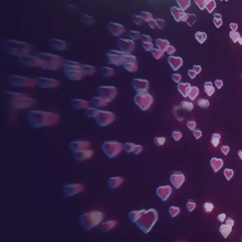 Heart graphics moving across a screen