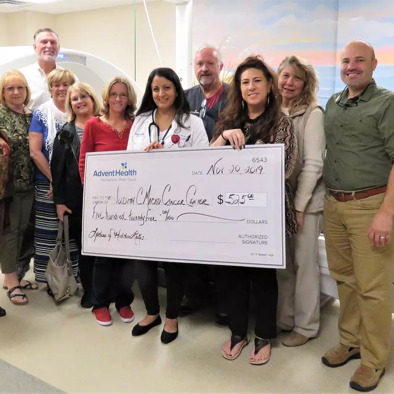 Palm Coast group, Ladies of Hidden Lakes, donates $500 to AdventHealth for the fight for cancer.