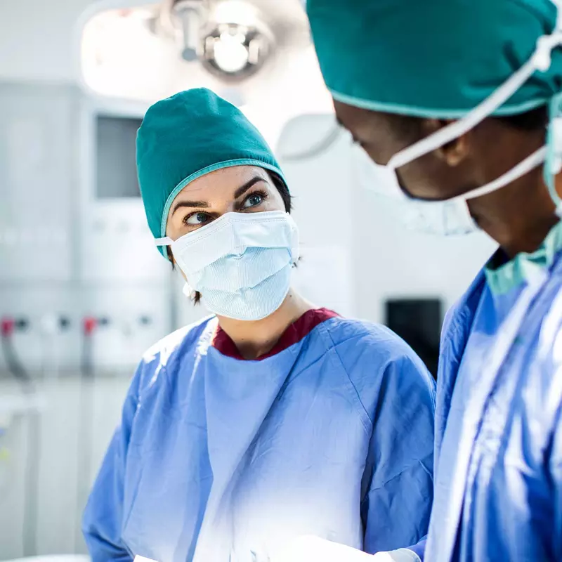 Surgeons having a talk during a surgery