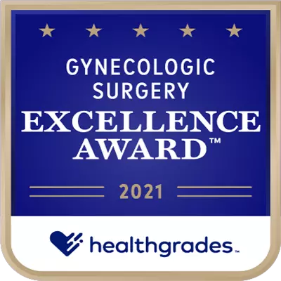 Excellence badge in gynecologic surgery by Healthgrades