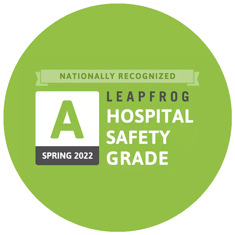 AdventHealth has earned the "Hospital Safety Grade" by Leapfrog for Spring 2022