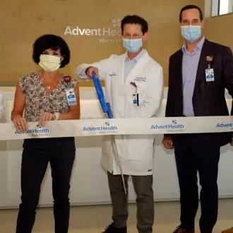 AdventHealth North Pinellas leaders cut the ribbon on the new emergency department