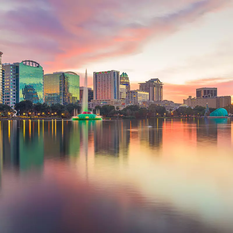 Orlando skyline at dusk