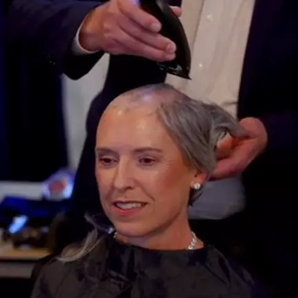 The AdventHealth team member has shaved her head every year for the past 12 years to show support for patients.
