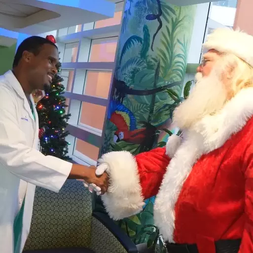 John Hayes (Santa) thanks Dr. David Spurlock and team for stabilizing his decade-long battle with AFib.