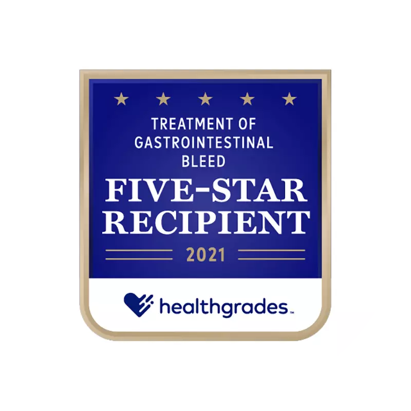 AdventHealth is a five-star recipient of treatment of gastrointestinal bleed