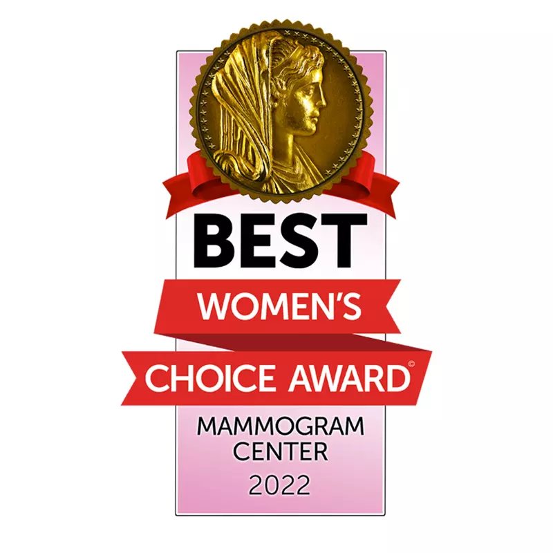 Women's Choice Award Best Mammogram Center 2022