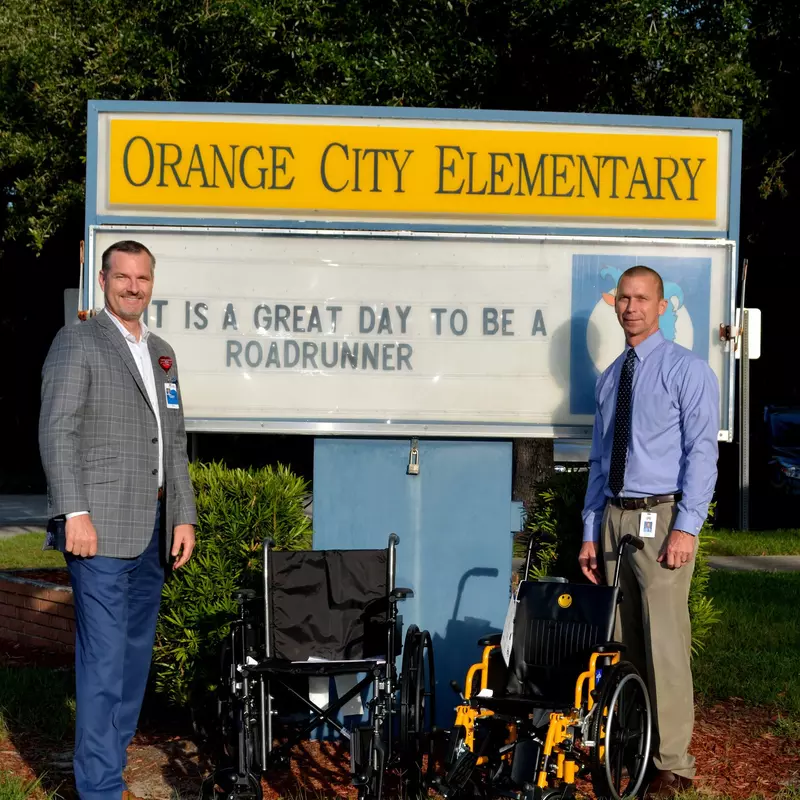 AdventHealth Fish Memorial Donates Wheelchairs to Elementary School