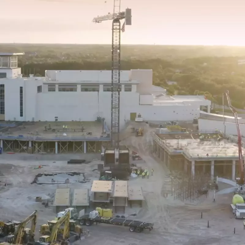 Aerial photo of AdventHealth Winter Garden under construction.